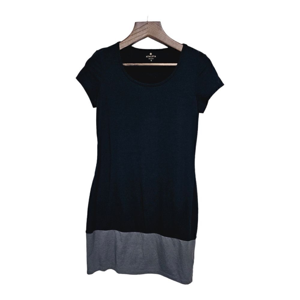 Athleta black T-shirt knit colorblock dress small​
